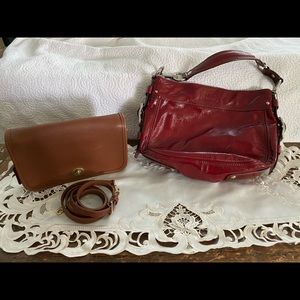 Patent Leather Red and Brown Smooth Coach